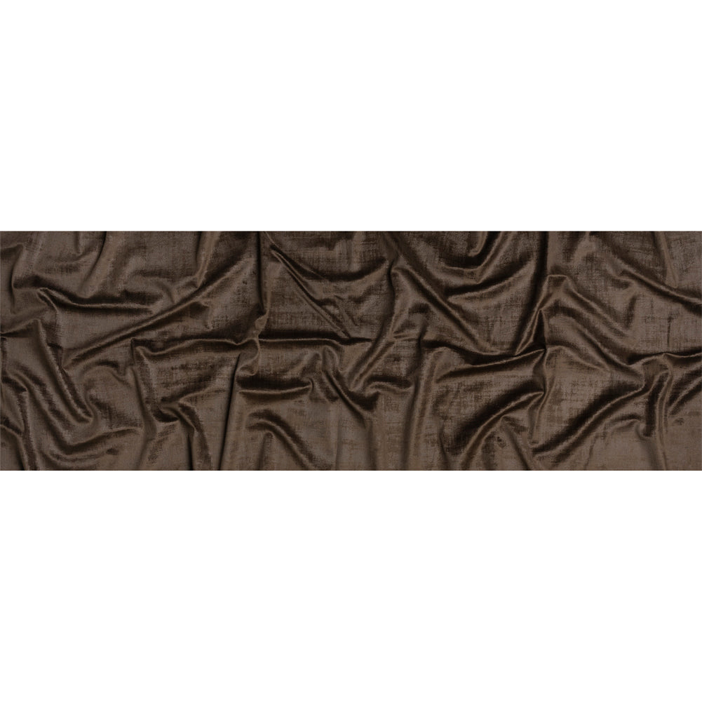 Kasa Brown Crosshatching Embossed Knit Velvet