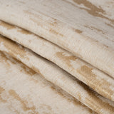 Ivory and Gold Abstract Viscose, Polyester and Linen Drapery Jacquard