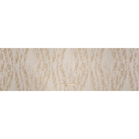 Ivory and Gold Abstract Viscose, Polyester and Linen Drapery Jacquard