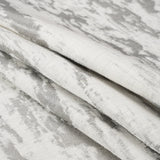 White and Silver Abstract Viscose, Polyester and Linen Drapery Jacquard