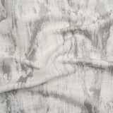 White and Silver Abstract Viscose, Polyester and Linen Drapery Jacquard