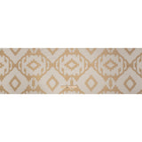 Ivory and Gold Geometric Ikat Viscose, Polyester and Linen Drapery Jacquard