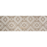 Ivory and Taupe Geometric Ikat Viscose, Polyester and Linen Drapery Jacquard