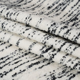 Ivory and Black Striated Wool and Polyester Boucle