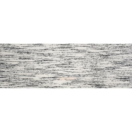 Ivory and Black Striated Wool and Polyester Boucle
