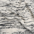 Ivory and Black Striated Wool and Polyester Boucle