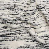 Ivory and Black Striated Wool and Polyester Boucle