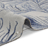Indigo Peacock Feathers Upholstery Jacquard
