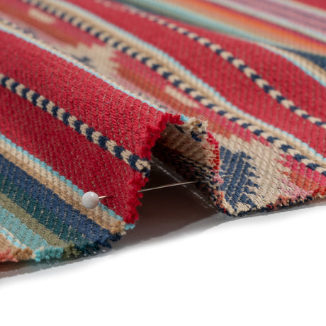 Arizona Berry Spiked Diamonds Southwestern Stripe Cotton Twill