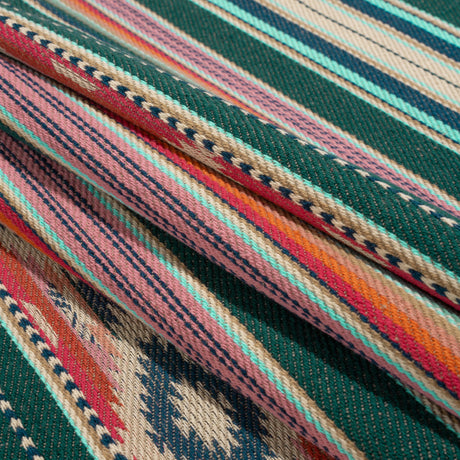 Arizona Teal Spiked Diamonds Southwestern Stripe Cotton Twill