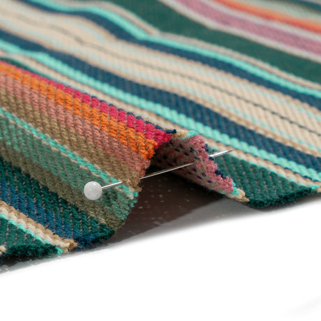 Arizona Teal Spiked Diamonds Southwestern Stripe Cotton Twill