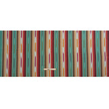Arizona Turquoise, Brown and Pink Ikat Stripes Cotton Twill