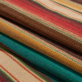 Arizona Red, Yellow Ochre and Turquoise Gradient Stripes Cotton Twill
