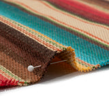 Arizona Red, Yellow Ochre and Turquoise Gradient Stripes Cotton Twill