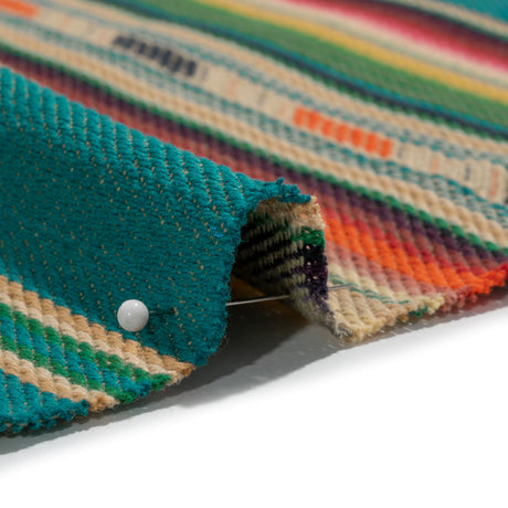 Arizona Teal, Orange and Pink Geometric Stripe Cotton Twill
