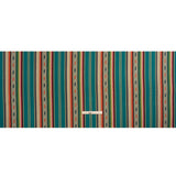 Arizona Teal, Orange and Pink Geometric Stripe Cotton Twill