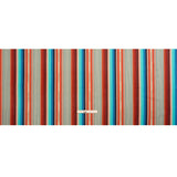 Arizona Turquoise, Orange and Red Striped Cotton Twill