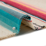 Arizona Cream, Pink and Turquoise Striped Cotton Twill