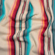 Arizona Cream, Pink and Turquoise Striped Cotton Twill