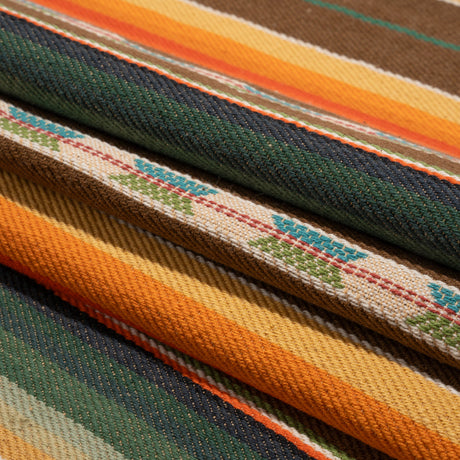 Arizona Brown, Forest and Orange Spools Stripe Cotton Twill