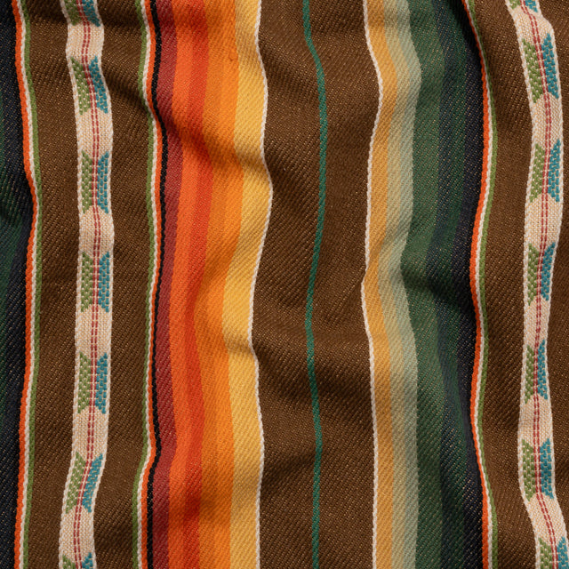 Arizona Brown, Forest and Orange Spools Stripe Cotton Twill