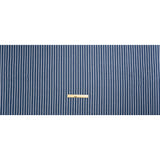 White on Navy Ticking Stripes Cotton Herringbone Twill