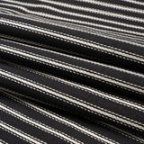 White on Black Ticking Stripes Cotton Herringbone Twill