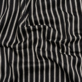 White on Black Ticking Stripes Cotton Herringbone Twill