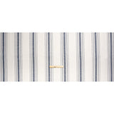 Navy on White Striped Basketweave Cotton Canvas