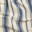 Navy and Cream Striped Cotton Woven