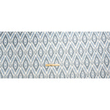 Sky Blue, Gray and White Ikat Geometry Cotton Canvas