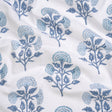 Blue and White Classic Floral Printed Cotton Canvas