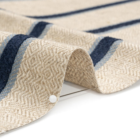 Crypton Midnight Chenille Striped Birdseye Upholstery Twill