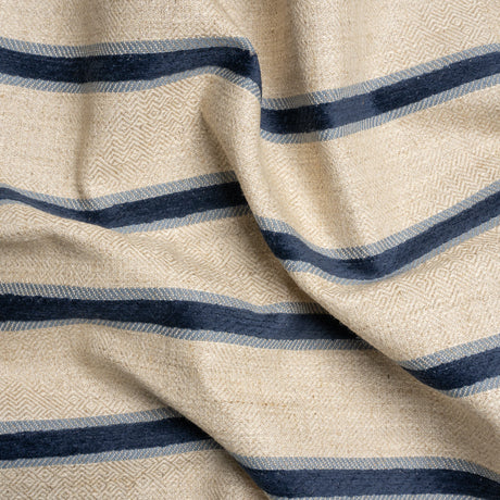 Crypton Midnight Chenille Striped Birdseye Upholstery Twill