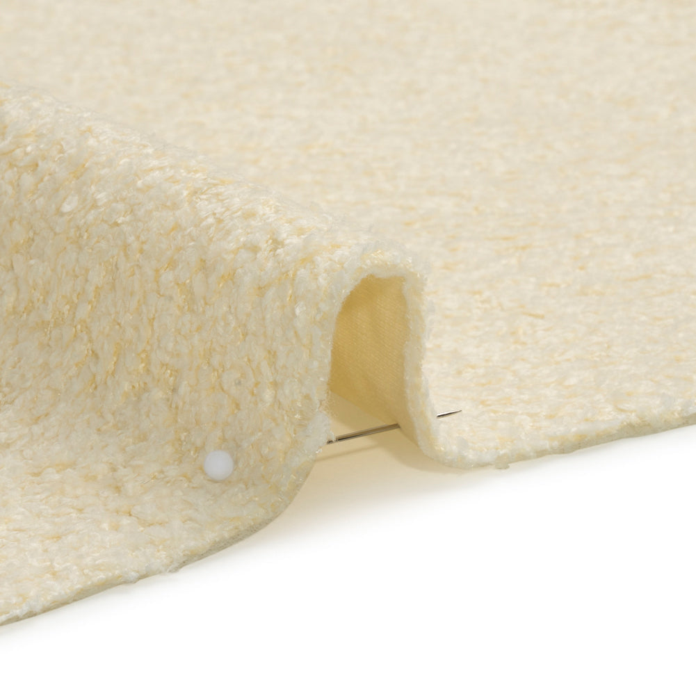 Crypton Custard Stain Resistant Plush Upholstery Boucle