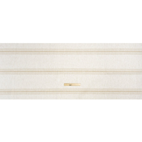 Crypton Sand on White Striped Stain Resistant Polyester and Linen Chenille Upholstery Woven