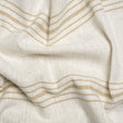 Crypton Sand on White Striped Stain Resistant Polyester and Linen Chenille Upholstery Woven