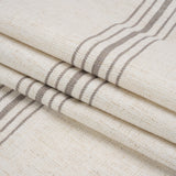 Crypton Stone on White Striped Stain Resistant Polyester and Linen Chenille Upholstery Woven