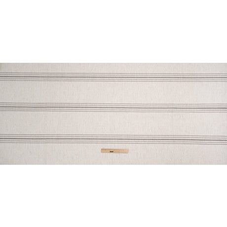 Crypton Stone on White Striped Stain Resistant Polyester and Linen Chenille Upholstery Woven