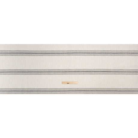 Crypton Charcoal on White Striped Stain Resistant Polyester and Linen Chenille Upholstery Woven