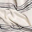 Crypton Charcoal on White Striped Stain Resistant Polyester and Linen Chenille Upholstery Woven