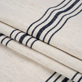 Crypton Indigo on White Striped Stain Resistant Polyester and Linen Chenille Upholstery Woven