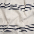 Crypton Indigo on White Striped Stain Resistant Polyester and Linen Chenille Upholstery Woven