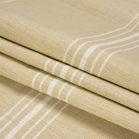 Crypton Sand Striped Stain Resistant Polyester and Linen Chenille Upholstery Woven