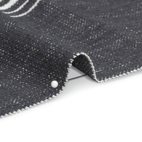 Crypton Charcoal Striped Stain Resistant Polyester and Linen Chenille Upholstery Woven