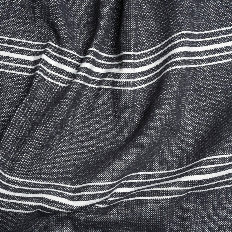 Crypton Charcoal Striped Stain Resistant Polyester and Linen Chenille Upholstery Woven