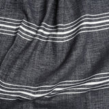 Crypton Charcoal Striped Stain Resistant Polyester and Linen Chenille Upholstery Woven