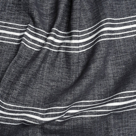 Crypton Charcoal Striped Stain Resistant Polyester and Linen Chenille Upholstery Woven