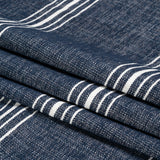 Crypton Indigo Striped Stain Resistant Polyester and Linen Chenille Upholstery Woven