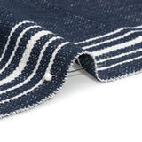 Crypton Indigo Striped Stain Resistant Polyester and Linen Chenille Upholstery Woven